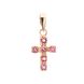 Золотой крестик с розовыми топазами 131103-2
