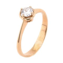 Золотое кольцо с бриллиантом RO02758, уточнюйте