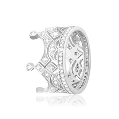 Серебряное кольцо с фианитом - "Корона" К2Ф/434