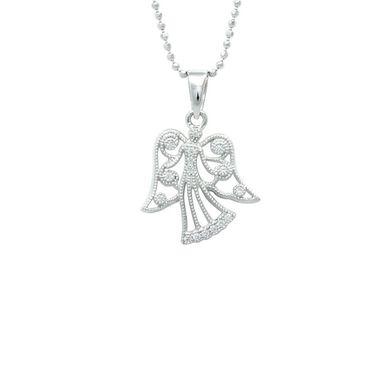 Серебряный подвес "Angel", Белый, Белый