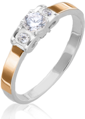 Серебряное женское кольцо "Nika", уточнюйте, Белый