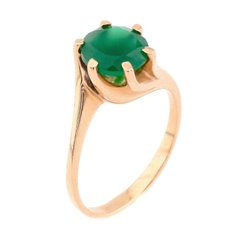 Фото Золотое кольцо с зеленым ониксом 11799ag
