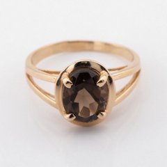 Фото Золотое кольцо с дымчатым кварцем 111009sq