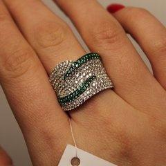 Срібна каблучка "Odilon Emerald", Смарагдовий, 15, Зелений