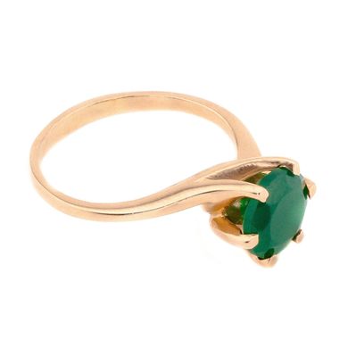 Фото Золотое кольцо с зеленым ониксом 11799ag
