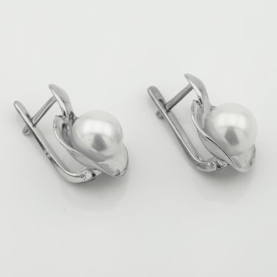 Срібні сережки з перлами
