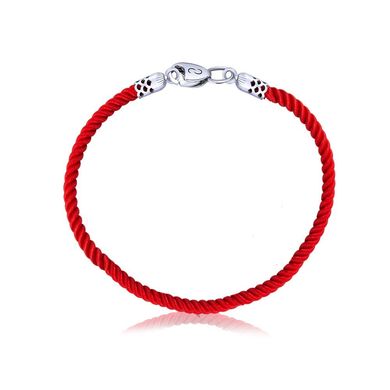 Серебряный браслет Красная нить на запястье 75090, 19, Красный