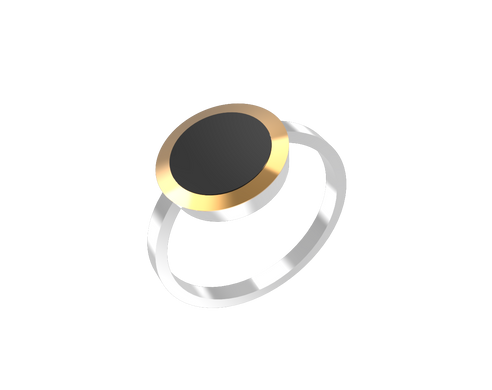 Серебряное женское кольцо "Cagliari", уточнюйте, Черный