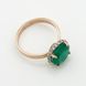 Золотое кольцо с зеленым ониксом и фианитами 11952go, 18,5 размер, уточнюйте