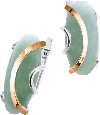 Серебряные женские серьги "Emelin", Зеленый