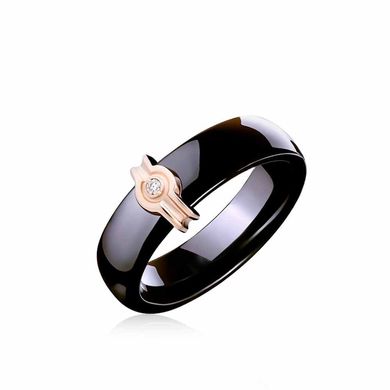 Золотое кольцо с бриллиантом и керамикой GB1005 40, 16, Белый