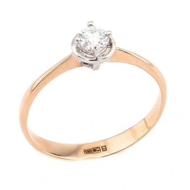 Золотое кольцо с бриллиантом RO03702, уточнюйте
