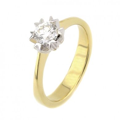 Золотое кольцо с бриллиантом YZ27167, 17.5