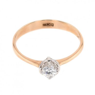 Золотое кольцо с бриллиантом RO03702, уточнюйте