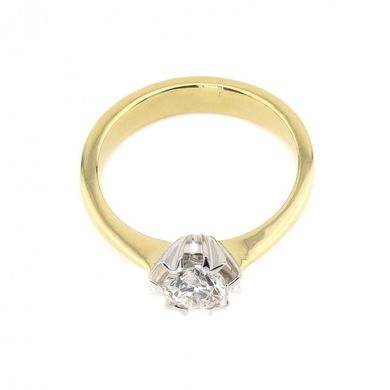 Золотое кольцо с бриллиантом YZ27167, уточнюйте, Діамант 1КР-57-0,71-2/3А