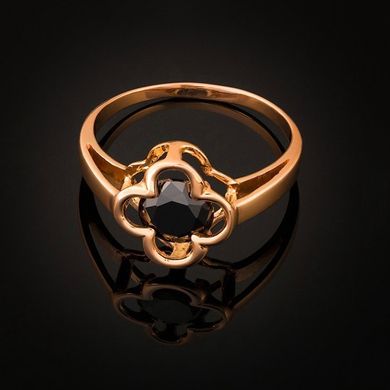 Золота каблучка "Black Stone", 18.5, 2.99, Чорний