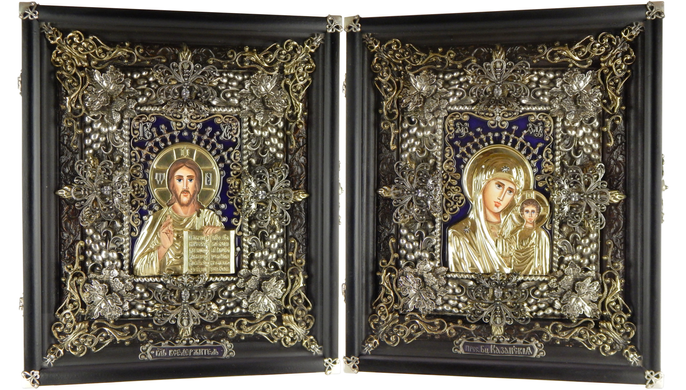 Фото Вінчальна пара ікон Ісуса Христа і Казанської Божої Матері