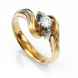 Золотое кольцо с бриллиантом "Rosie", уточнюйте, 1Кр57-0,17-1/3, Белый