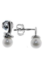 Срібні сережки-гвоздики з перлами 1160891