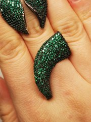 Серебряное кольцо "Verden Emerald", Изумрудный, 15, Зеленый