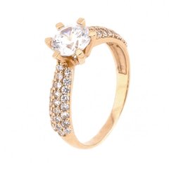 Золотое помолвочное кольцо с фианитами K11784, уточнюйте