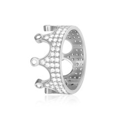 Серебряное кольцо с фианитом - "Корона" К2Ф/435