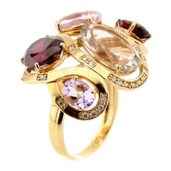 Фото Золотое кольцо с натуральными камнями 11350