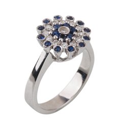 Фото Золотое кольцо с сапфирами и бриллиантами YZ10817
