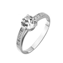 Серебряное кольцо с фианитами 71095, 15, Белый