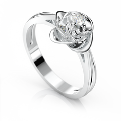 Золотое кольцо с бриллиантом "Royal flower", уточнюйте, 1Кр57-0.04-4/4, Белый