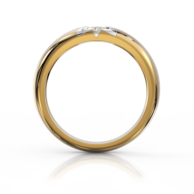 Золотое обручальное кольцо с бриллиантом "Melanie", уточнюйте, 1Кр57-0.06-4/4, Белый