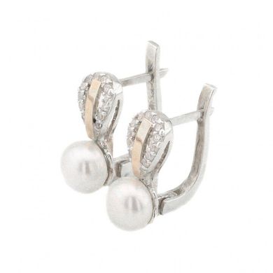 Серебряные серьги "Delicate pearls", Белый