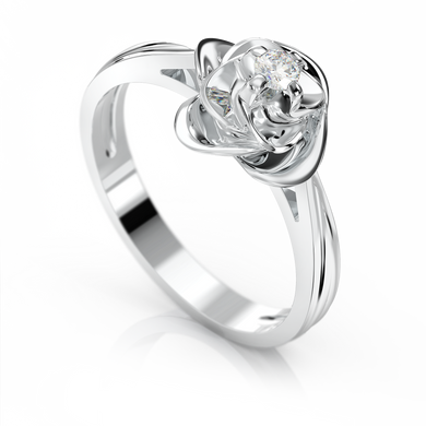 Золотое кольцо с бриллиантом "Royal flower", уточнюйте, 1Кр57-0.04-4/4, Белый