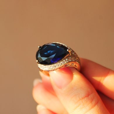 Фото Серебряное кольцо "AURORA" Sapphire