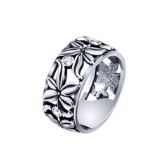 Серебряное кольцо с фианитами 71730, 16, Белый