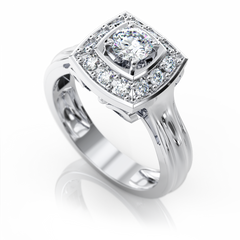 Золотое кольцо с бриллиантами "Constance", уточнюйте, 16Кр57-0.09-4/4; 1Кр57-0.34-4/4, Белый