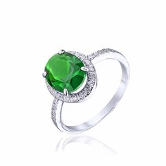 Серебряное кольцо 81044з, уточнюйте, Зеленый