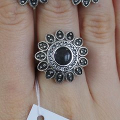 Серебряное кольцо "Black Crop", Черный, 15, Черный