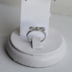 Серебряное кольцо "Crystal Bow", Белый, 15, Белый