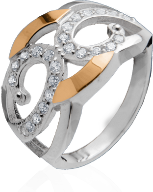 Серебряное женское кольцо "Deja vu", уточнюйте, Белый