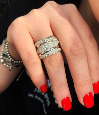 Позолоченное серебряное кольцо "Bella Diamonds Gold", Белый, 15, Белый