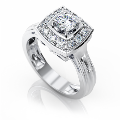 Золотое кольцо с бриллиантами "Constance", уточнюйте, 16Кр57-0.09-4/4; 1Кр57-0.34-4/4, Белый
