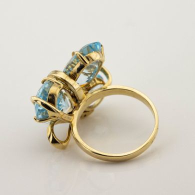 Золотое кольцо с топазами и фианитами 11304top-5, 17,5 размер, уточнюйте