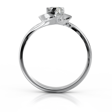 Золотое кольцо с бриллиантом "Paradise flower", уточнюйте, 1Кр57-0,13-4/6, Белый