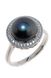 Фото Серебряное кольцо с жемчугом и цирконами 1560681ч
