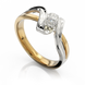 Золота каблучка з діамантом "Nicole", уточнюйте, 1Кр57-0.03-4/4, Білий