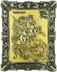 Фото Лита ікона Георгій Побідоносець з сусальним золотом