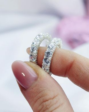 Серебряное кольцо с фианитами "Sparks Diamond", уточнюйте, Белый