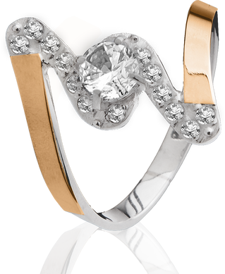 Серебряное женское кольцо "Gracefulness", уточнюйте, Белый