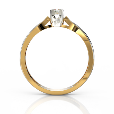 Золотое кольцо с бриллиантом "Ella", уточнюйте, 1Кр57-0.11-4/4, Белый